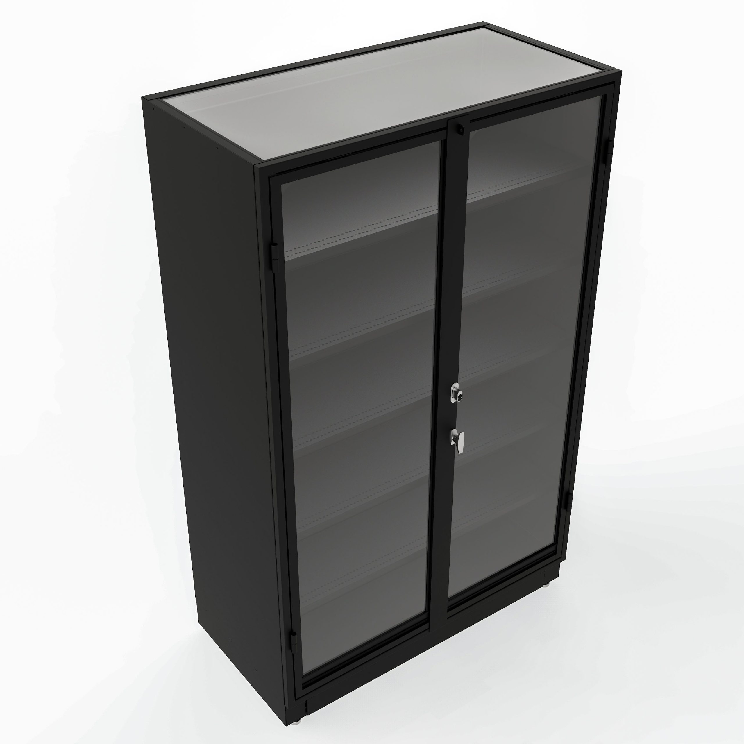 MATTE BLACK FREESTANDING_V3 Secure Liquor Store Shelving & Locking Cabinets